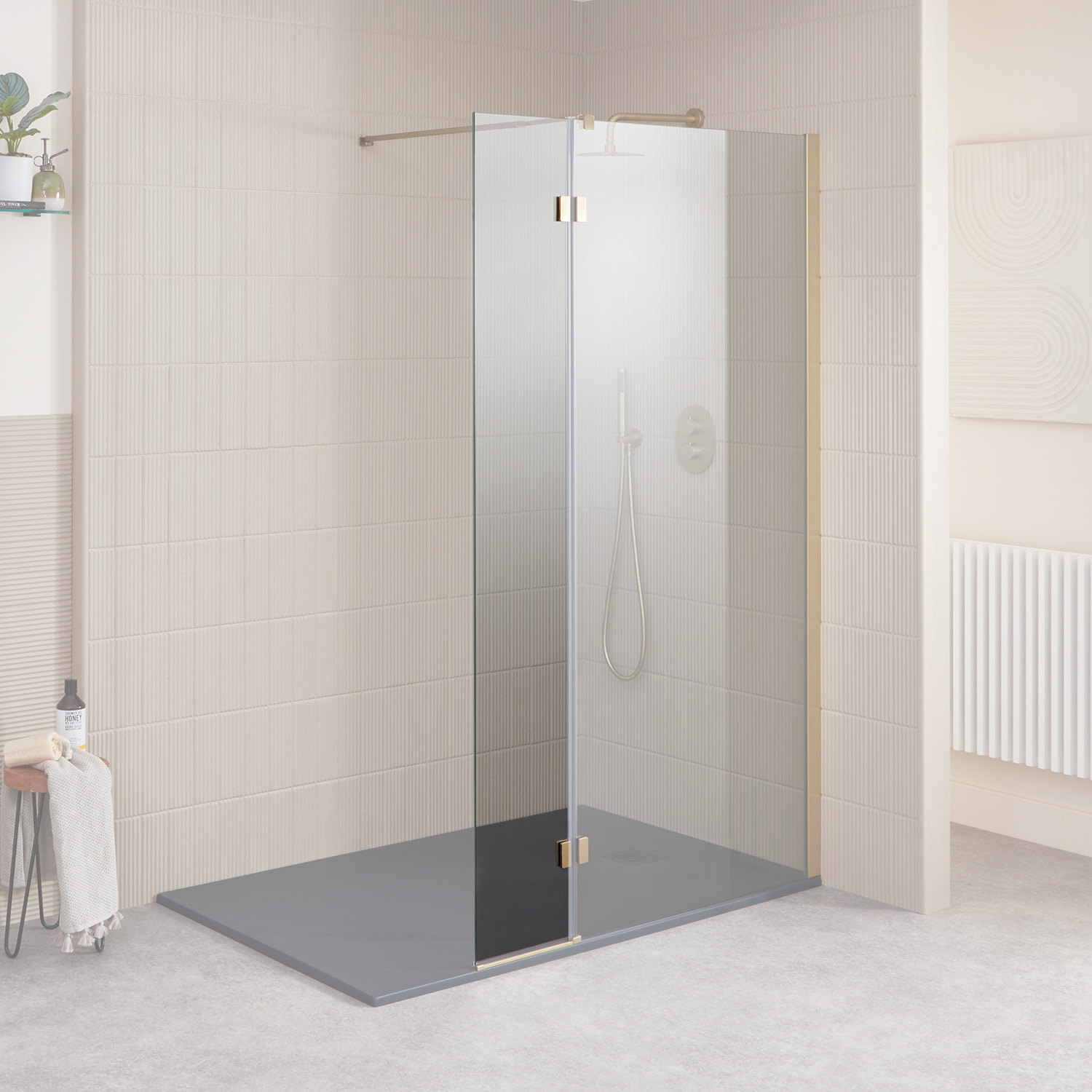 Mineral Walk-in Flipper Panel - Clear Glass - Frontline Bathrooms