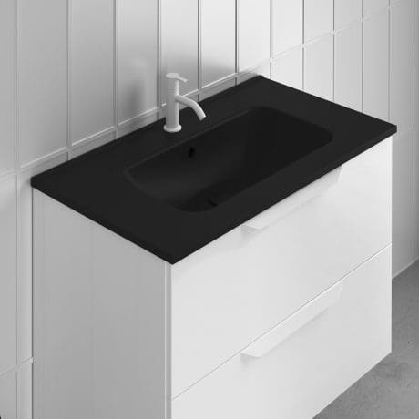 Enzo Square 800 Basin Matt Black