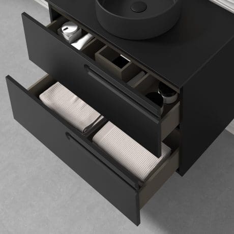 Econic 60Cm 2Dr W/H Unit Matt Black L/H