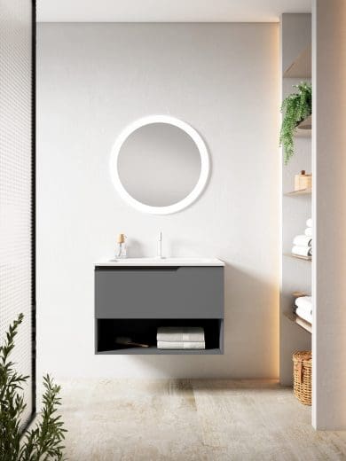 Eleven 600 1Drw Unit & Shelf Matt Graphite