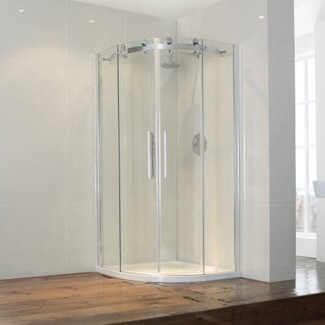 Frameless 1000 X 800 2 Door Quad Cubicle