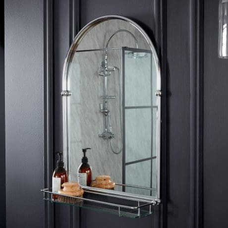 Holborn Arched Mirror With Glass Shelf Cp