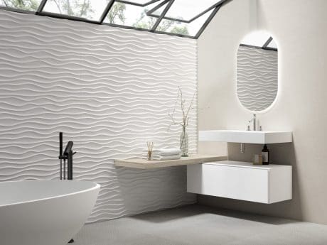 STONE WASH BASIN 600MM MARBLE WHITE (A)