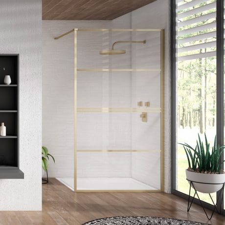 Velar Clear Walk-In 800Mm Brushed Brass