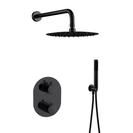 New Mineral Round Shower Pack Matt Black