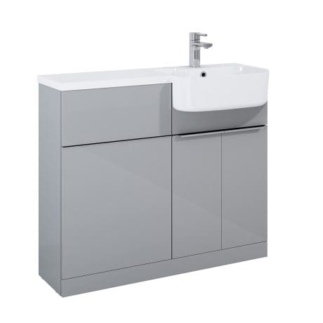 LINEA 1000 2 DR + WC UNIT R/H GLOSS GREY