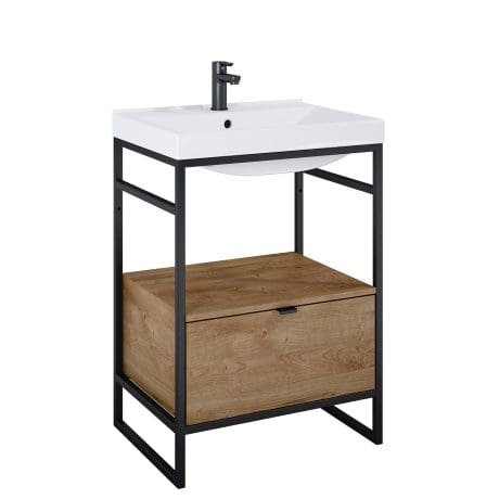 INDUS 600 1DRW UNIT CANELA OAK/MATT BLACK