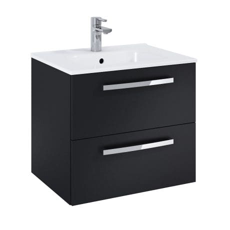Aquatrend 600 W/Hung Vanity Unit & Basin  Matt Carbon