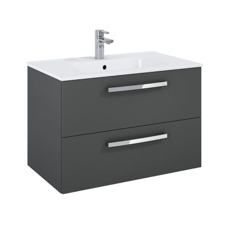 Aquatrend 800 W/Hung Vanity Unit & Basin  Matt Anthracite