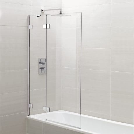 LINEAR HINGED BATH SCREEN 1400 X 900