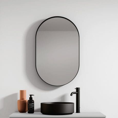 Loira Oval Mirror Black