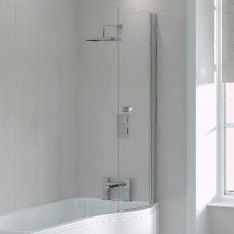 C Shape Bath Screen With Rail 6Mm