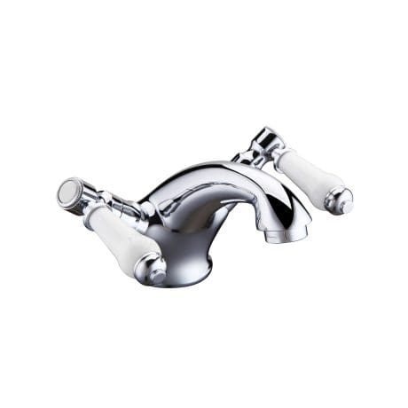 WHITE LEVER BASIN MIXER CHROME