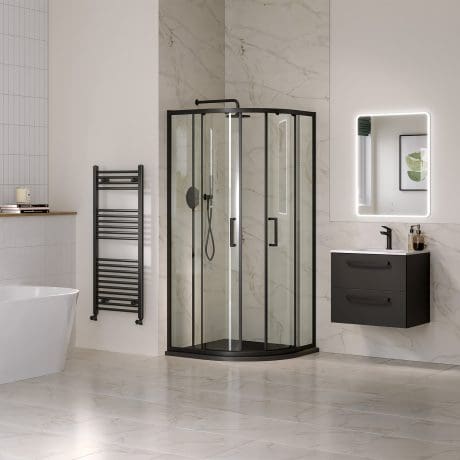 Aquaglass 6Mm Black 1000 X 800 Cubicle