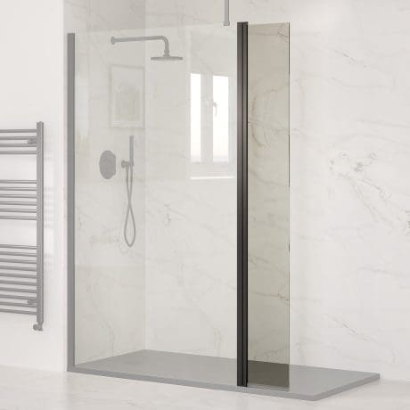 WETROOM 8MM FLIPPER PNL 300 CLEAR/BLACK