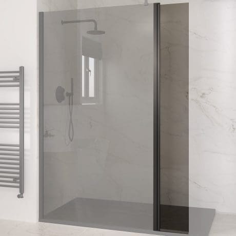 WETROOM 8MM FLIPPER PNL 300 SMOKE/BLACK