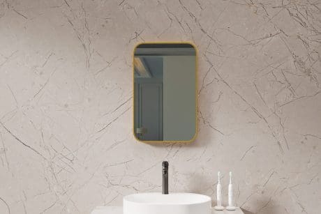 Astra Rectangle Mirror Brass 450 X 700