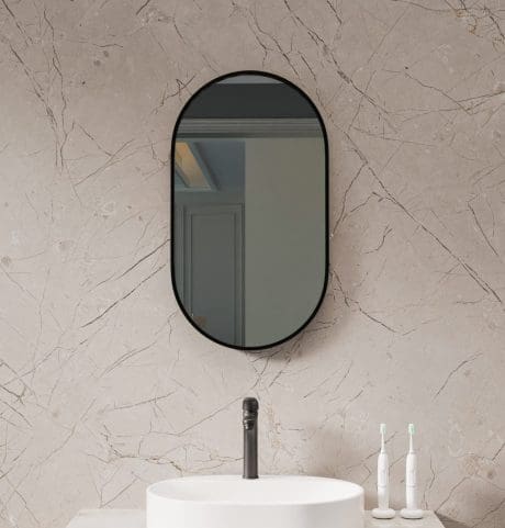 Astra Oval Mirror Black 450 X 800