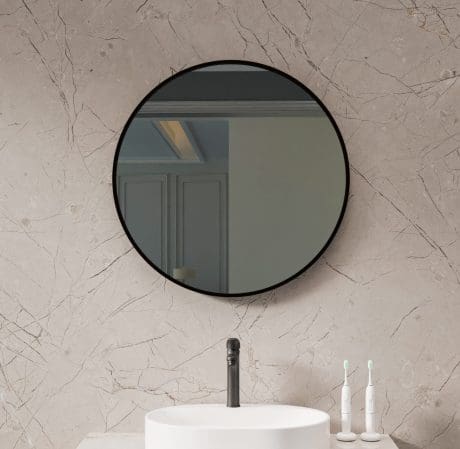 Astra Round Mirror Black 600