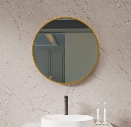 Astra Round Mirror Brass 600