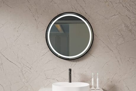 Luma Round Led Mirror Black 500