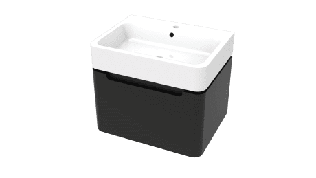 SENSO CURVED 1 DRW W/H 600 UNIT MATT BLACK