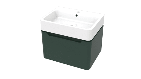 SENSO CURVED 1 DRW W/H 600 UNIT MATT GREEN