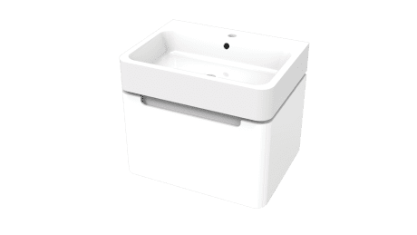 SENSO CURVED 1DRW W/H 600 UNIT GLOSS WHITE
