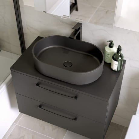 Palma Oval 400 Stone Basin Black