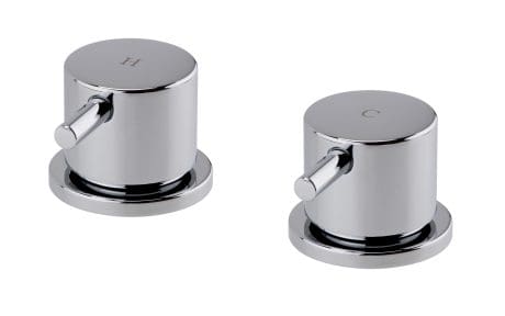 Round Deck Bath Side Valve Chrome
