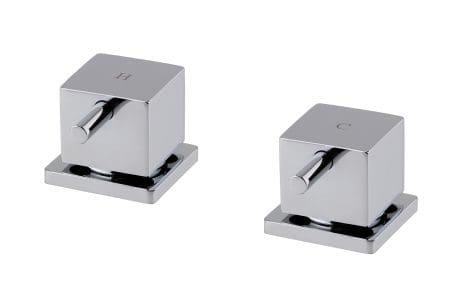 Square Deck Bath Side Valve Chrome