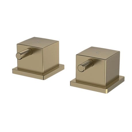 SQUARE DECK BATH SIDE VALVE BRUSHED BRASS
