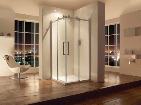 Aquaglass 6Mm Chrome 760 Cnr Entry Cubicle
