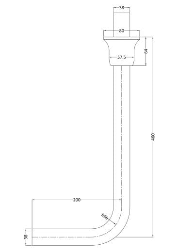 Chrome Low Level Flush Pipe Kit