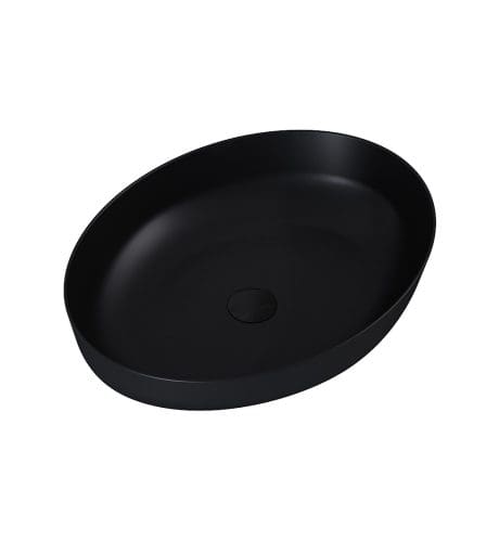 Aquatrend Countertop Oval Basin & Waste Black