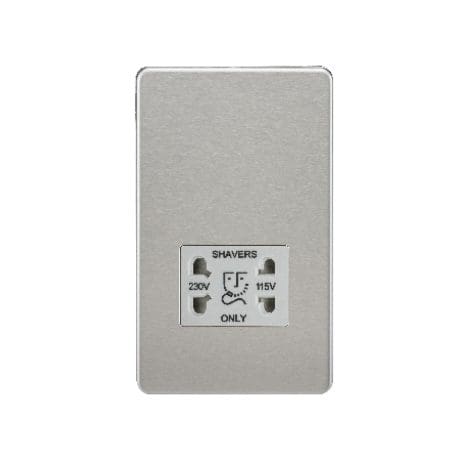 Shaver Socket Brush Chrome & Grey Insert