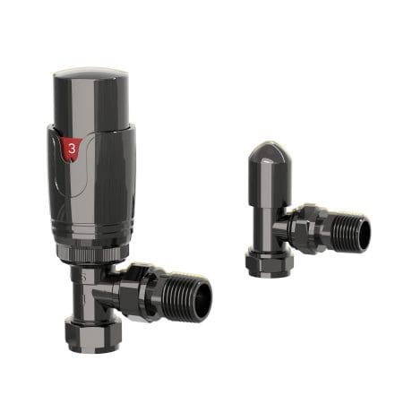 Angled Thermostatic Valve Set Black Nickel