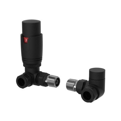 Corner Thermostatic Valve Set Black