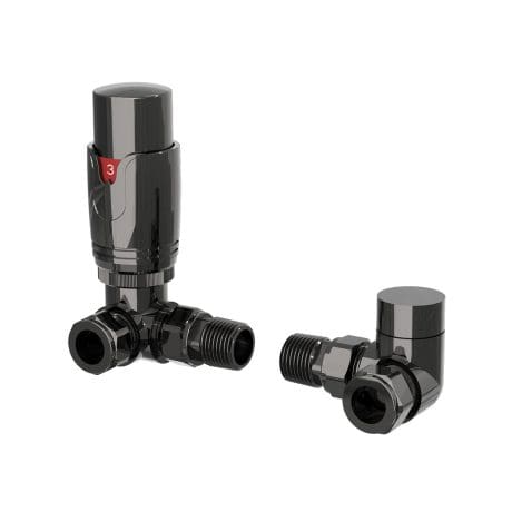 Corner Thermostatic Valve Set Black Nickel