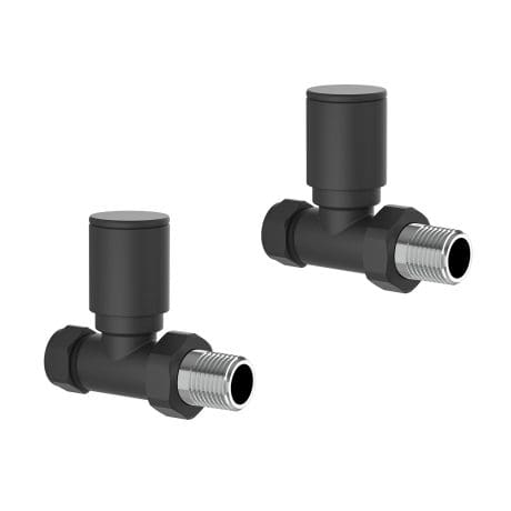 Straight Rad Valves (Pair) Black