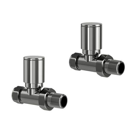 Straight Rad Valves (Pair) Black Nickel