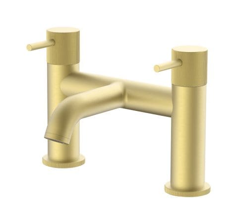 Mineral Fluted Bath Filler Brushed Brass