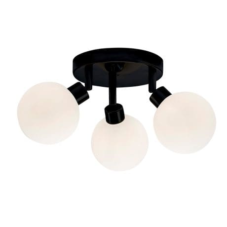 Triple Spotlight Round Frost Glass Black