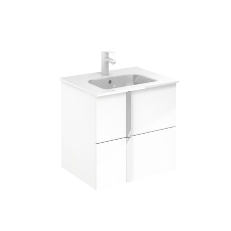 Onix 600 2 Drw W/Hung Unit Gloss White
