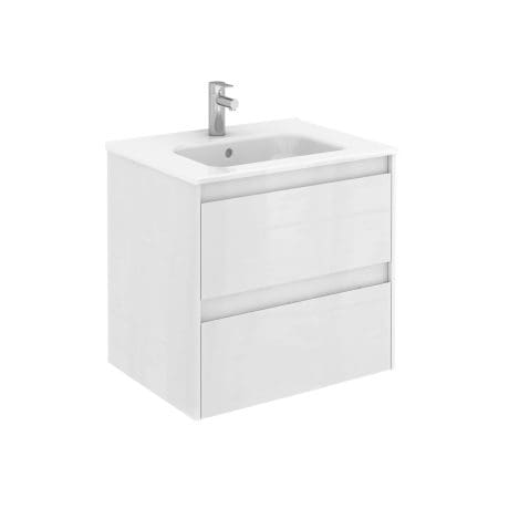 Alfa 600 2 Drw W/Hung Unit Matt White